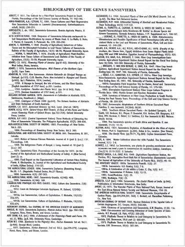 Sansevieria Bibliography PDF